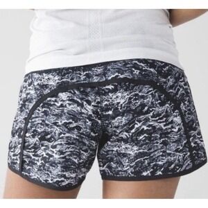 Lululemon Run Times Shorts Women 4 Black Nami Wave Zip Pocket Run Swift Ultra